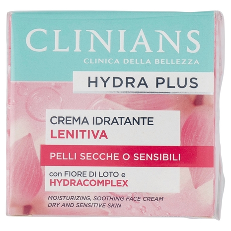 Clinians Hydra Plus Crema Idratante Lenitiva Pelli Secche o Sensibili 50 mL